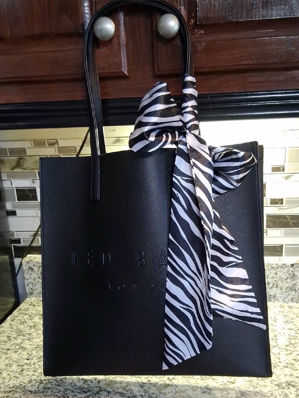 Ted Baker Black Embossed Leather Tote